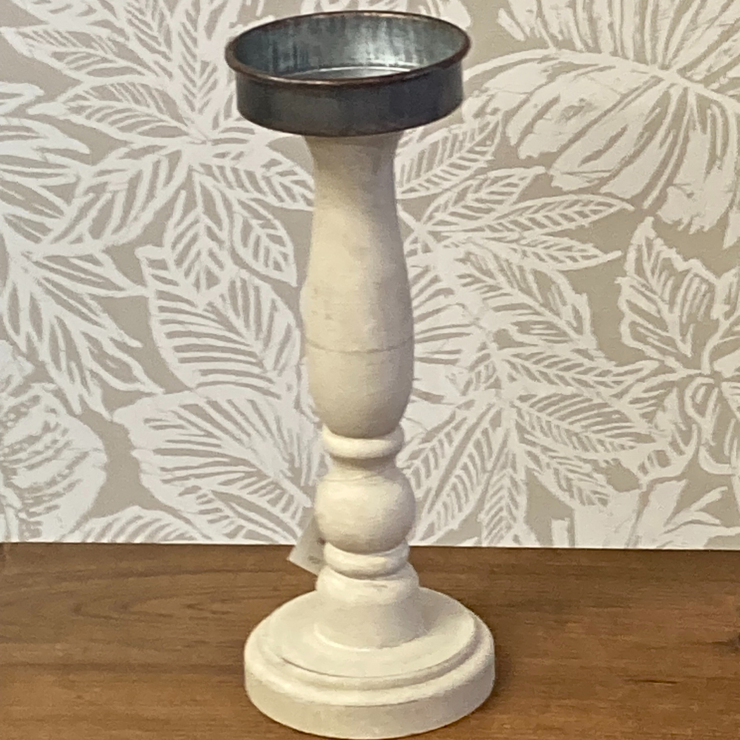 Mama Tried - Rustic Wooden Candle Holder with Metal Top - 11.5 inch