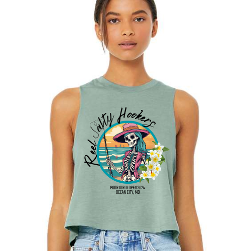 Reel Salty Hookers PGO Womens Cropped Tank - 2 Colors