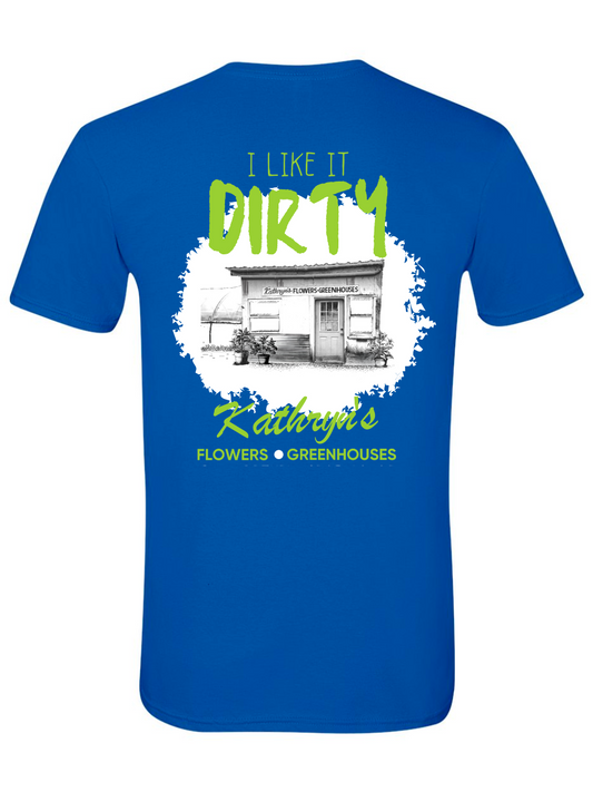 Kathryn's Flower "I like it dirty" Short Sleeve Tee - Royal Blue