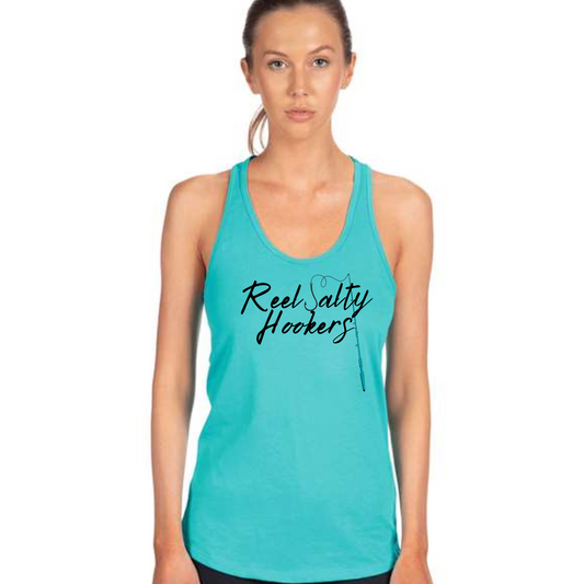 Reel Salty Hookers Women's Racerback Tank - Tahiti Blue